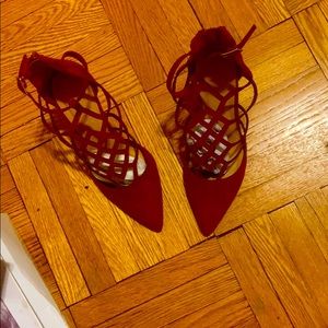 USED. Charlotte Russe SIZE 8 Crimson SUEDE